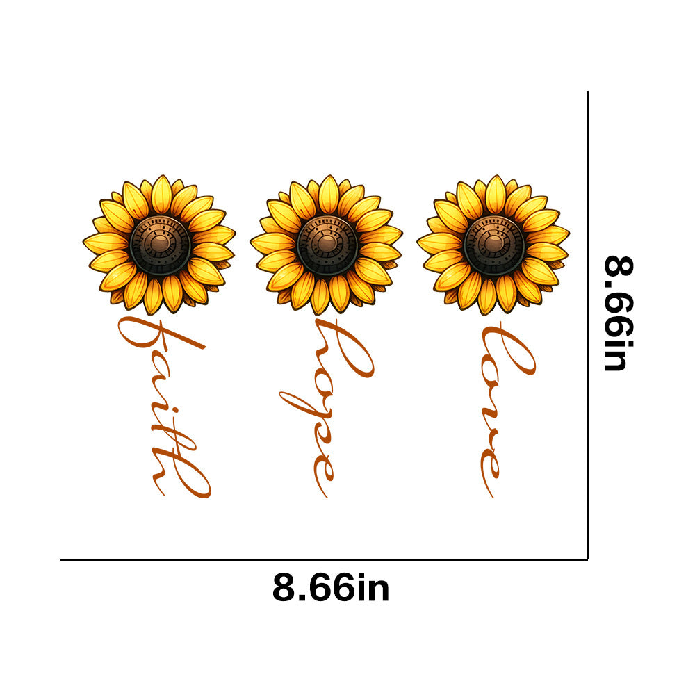 Wholesale 10pcs/pack Sunflower T-shirt heat transfer hot stamping
